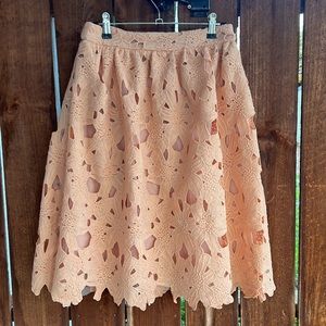 Pink Floral Lace Skirt